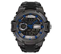 RORIOS - Reloj de Cuarzo Digital para Hombre, Reloj Impermeable Militar, Reloj Deportivo multifunción con Alarma, cronógrafo Casual, Reloj para Hombre, Azul, Correa