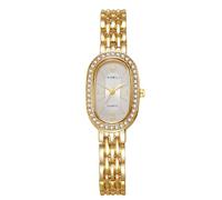 RORIOS Reloj de Cuarzo Mujer Relojes Vestir con Correa Metal y Detalles Cristal Watch Casual para Día & Fiesta Blanco