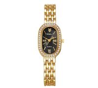 RORIOS Reloj de Cuarzo Mujer Relojes Vestir con Correa Metal y Detalles Cristal Watch Casual para Día & Fiesta Negro