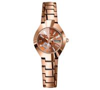 RORIOS Reloj de Cuarzo Mujeres con Brazalete Acero Inoxidable Diamante Diamond Watch Femenino Redondo Análogo para Mujer Chicas Visualización números Romanos Wristwatch Color de café