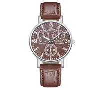 RORIOS Reloj de Cuarzo para Hombre con Tres Sub-dials Relojes Pulsera Piel Casual Watches Analógico de Moda Uso Diario Marrón