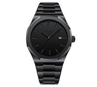 RORIOS Reloj de Hombre de Cuarzo Reloj con Correa de Acero Inoxidable Calendario Deportivo Relojes de Pulsera de Negocios Reloj de Hombre, Negro, Pulsera