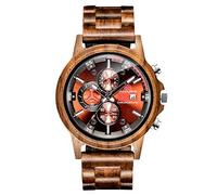 RORIOS Reloj de Madera Hombre Analógico Cuarzo Reloj Natural de Madera del Reloj Cronometro Fecha Pantalla Moda Hombres Relojes de Pulsera