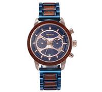 RORIOS Reloj Madera Hombre Analógico Cuarzo Reloj Cronógrafo Reloj Multifunción Reloj de Madera para Hombre Natural Impermeable Relojes
