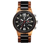 RORIOS Moda Reloj de Madera Reloj de Hombre Analógico Cuarzo Cronógrafo Relojes Madera Reloj de Pulsera Natural De Madera del Reloj Multifunción