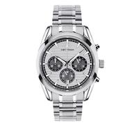 RORIOS Reloj de Pulsera Acero Inoxidable Blanco para Hombre Relojes Elegante Deportivos Reloj Sencillo Cuarzo Analógico Reloj Multifuncional Cronógrafo