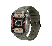 RORIOS Reloj de Pulsera Deportiva Inteligente para Hombres Mujeres Reloj Silicona Fitness Llamadas Bluetooth Rectangular Smartwatch Verde Militar