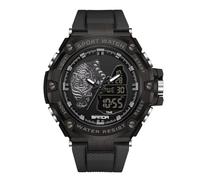 RORIOS Reloj de Pulsera Digital para Hombre Reloj Militares Analógico Cuarzo Reloj Multifuncional Electrónico Relojes Doble Pantalla Impermeable Negro
