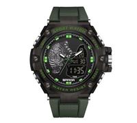 RORIOS Reloj de Pulsera Digital para Hombre Reloj Militares Analógico Cuarzo Reloj Multifuncional Electrónico Relojes Doble Pantalla Impermeable Verde