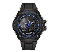 RORIOS Reloj de Pulsera Digital para Hombre Reloj Militares Analógico Cuarzo Reloj Multifuncional Electrónico Relojes Doble Pantalla Impermeable Azul