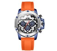 RORIOS Reloj de Pulsera Moda para Hombre Relojes Deportivos Silicona Multifuncional Casuale Reloj Cuarzo Analógico Cronógrafo Luminoso Negro B