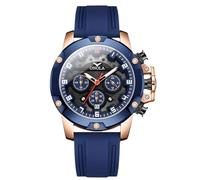 RORIOS Reloj de Pulsera Moda para Hombre Relojes Deportivos Silicona Multifuncional Casuale Reloj Cuarzo Analógico Cronógrafo Luminoso Naranja
