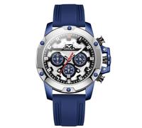 RORIOS Reloj de Pulsera Moda para Hombre Relojes Deportivos Silicona Multifuncional Casuale Reloj Cuarzo Analógico Cronógrafo Luminoso Negro A