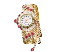 RORIOS Reloj de Pulsera Mujer Oro con Decoración Piedras Relojes Elegante Cuarzo Analógico Watches Moda para Ella Rosa