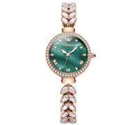 RORIOS Reloj de Pulsera para Mujer Relojes Señora Vestir Reloj Elegante Analógico Cuarzo Relojes Acero Inoxidable Diamante Reloj Luminoso Impermeable Verde