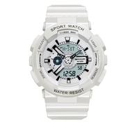 RORIOS Reloj de Pulsera Pareja Electrónico Reloj Multifuncional Militares Relojes Hombres Mujeres Reloj Digital Cuarzo Correa Resina para Niñas Niños Blanco B