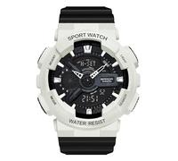 RORIOS Reloj de Pulsera Pareja Electrónico Reloj Multifuncional Militares Relojes Hombres Mujeres Reloj Digital Cuarzo Correa Resina para Niñas Niños Blanco Negro B