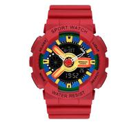 RORIOS Reloj de Pulsera Pareja Electrónico Reloj Multifuncional Militares Relojes Hombres Mujeres Reloj Digital Cuarzo Correa Resina para Niñas Niños Rojo Claro B