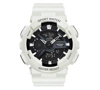 RORIOS Reloj de Pulsera Pareja Electrónico Reloj Multifuncional Militares Relojes Hombres Mujeres Reloj Digital Cuarzo Correa Resina para Niñas Niños Blanco D