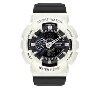 RORIOS Reloj de Pulsera Pareja Electrónico Reloj Multifuncional Militares Relojes Hombres Mujeres Reloj Digital Cuarzo Correa Resina para Niñas Niños Blanco Negro A