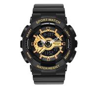 RORIOS Reloj de Pulsera Pareja Electrónico Reloj Multifuncional Militares Relojes Hombres Mujeres Reloj Digital Cuarzo Correa Resina para Niñas Niños Oro Negro B