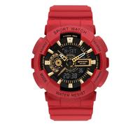 RORIOS Reloj de Pulsera Pareja Electrónico Reloj Multifuncional Militares Relojes Hombres Mujeres Reloj Digital Cuarzo Correa Resina para Niñas Niños Rojo A