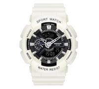 RORIOS Reloj de Pulsera Pareja Electrónico Reloj Multifuncional Militares Relojes Hombres Mujeres Reloj Digital Cuarzo Correa Resina para Niñas Niños Blanco C