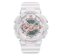 RORIOS Reloj de Pulsera Pareja Electrónico Reloj Multifuncional Militares Relojes Hombres Mujeres Reloj Digital Cuarzo Correa Resina para Niñas Niños Oro Rosa Blanco A