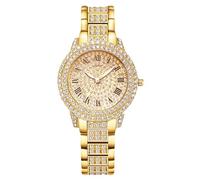 RORIOS Reloj de Vestir con Diamantes para Mujer Correa de Acero Inoxidable Colores Oro Oro- Rosa Plata Uso Diario y Fiestas Oro