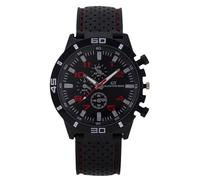 RORIOS Reloj Deportivo para Hombres Elegante Relojes Analógico con Correa Perforada Transpirable Watch Casual Multicolor Rojo