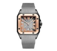 RORIOS Reloj Deportivo Unisex con Esfera Cuadrada Correa de Silicona Relojes Pulsera Casual Impermeable para Actividades al Aire Libre Trabajo y Citas Gris