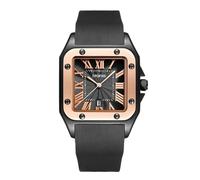 RORIOS Reloj Deportivo Unisex con Esfera Cuadrada Correa de Silicona Relojes Pulsera Casual Impermeable para Actividades al Aire Libre Trabajo y Citas Negro