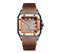 RORIOS Reloj Deportivo Unisex con Esfera Cuadrada Correa de Silicona Relojes Pulsera Casual Impermeable para Actividades al Aire Libre Trabajo y Citas Marrón