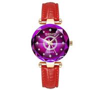 RORIOS Reloj Elegante de Mujer Relojes de Pulsera Moda Analógico Cuarzo Relojes Diamantes Acero Inoxidable Reloj Señora Simple Morado B