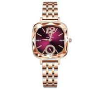 RORIOS Reloj Elegante de Mujer Relojes Vintage Cuadrado Relojes de Pulsera Señora Analógico Cuarzo Reloj Diamantes Acero Inoxidable Púrpura