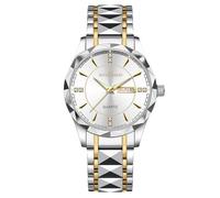 RORIOS Reloj Hombre Acero Inoxidable Cuarzo Analógico Fecha y Manecillas Luminiscentes Diseño Clásico Traje Uso Diario Regalo para Día del Padre Aniversario Cumpleaños Blanco