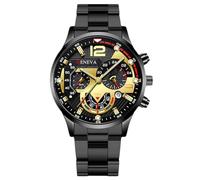 RORIOS Reloj Hombre Cronógrafo Pulsera Acero Inoxidable Estiloso para Diario/Trabajo/Outdoor Relojes de Cuarzo Oro Negro