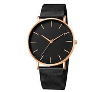 RORIOS Reloj Hombre Cuarzo Correa Acero Inoxidable Malla Delgado Minimalista Resistente al Agua Varias Opciones Color para Cotidiano/Oficina/Cita Oro Rosa Negro