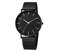 RORIOS Reloj Hombre Cuarzo Correa Acero Inoxidable Malla Delgado Minimalista Resistente al Agua Varias Opciones Color para Cotidiano/Oficina/Cita Negro B