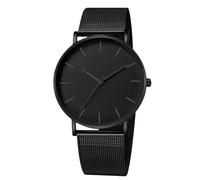 RORIOS Reloj Hombre Cuarzo Correa Acero Inoxidable Malla Delgado Minimalista Resistente al Agua Varias Opciones Color para Cotidiano/Oficina/Cita Negro
