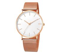 RORIOS Reloj Hombre Cuarzo Correa Acero Inoxidable Malla Delgado Minimalista Resistente al Agua Varias Opciones Color para Cotidiano/Oficina/Cita Oro Rosa Blanco