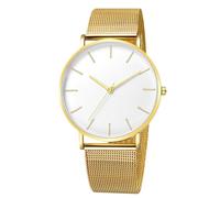 RORIOS Reloj Hombre Cuarzo Correa Acero Inoxidable Malla Delgado Minimalista Resistente al Agua Varias Opciones Color para Cotidiano/Oficina/Cita Oro Blanco