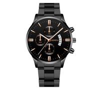 RORIOS Reloj Hombre Cuarzo Pulsera Acero Inoxidable Varias Opciones Color Impermeable Diario Ligero Relojes Casual Diario para Hombres Negro