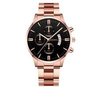 RORIOS Reloj Hombre Cuarzo Pulsera Acero Inoxidable Varias Opciones Color Impermeable Diario Ligero Relojes Casual Diario para Hombres Oro Rosa Negro A
