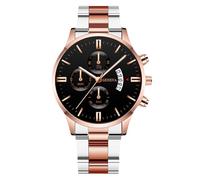 RORIOS Reloj Hombre Cuarzo Pulsera Acero Inoxidable Varias Opciones Color Impermeable Diario Ligero Relojes Casual Diario para Hombres Oro Rosa Negro