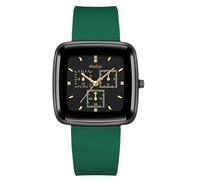 RORIOS Reloj Hombre Deportivo Moda Cuarzo Correa Silicona Multicolor & Esfera Cuadrada Relojes Casual Diario para Hombres con Variadas Opciones de Color Verde A