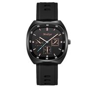 RORIOS Reloj Hombre Deportivo Moda Cuarzo Correa Silicona Multicolor & Esfera Cuadrada Relojes Casual Diario para Hombres con Variadas Opciones de Color Negro