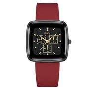 RORIOS Reloj Hombre Deportivo Moda Cuarzo Correa Silicona Multicolor & Esfera Cuadrada Relojes Casual Diario para Hombres con Variadas Opciones de Color Rojo