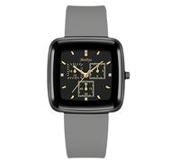 RORIOS Reloj Hombre Deportivo Moda Cuarzo Correa Silicona Multicolor & Esfera Cuadrada Relojes Casual Diario para Hombres con Variadas Opciones de Color Gris A