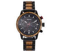 RORIOS Reloj Madera Hombre Analógico Cuarzo Reloj Cronógrafo Reloj Multifunción Reloj de Madera para Hombre Natural Impermeable Relojes